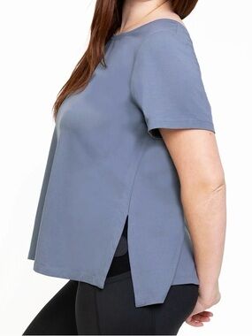 Phoenix  Paros Side Slit Tee in Slate Blue - NWT - Size L